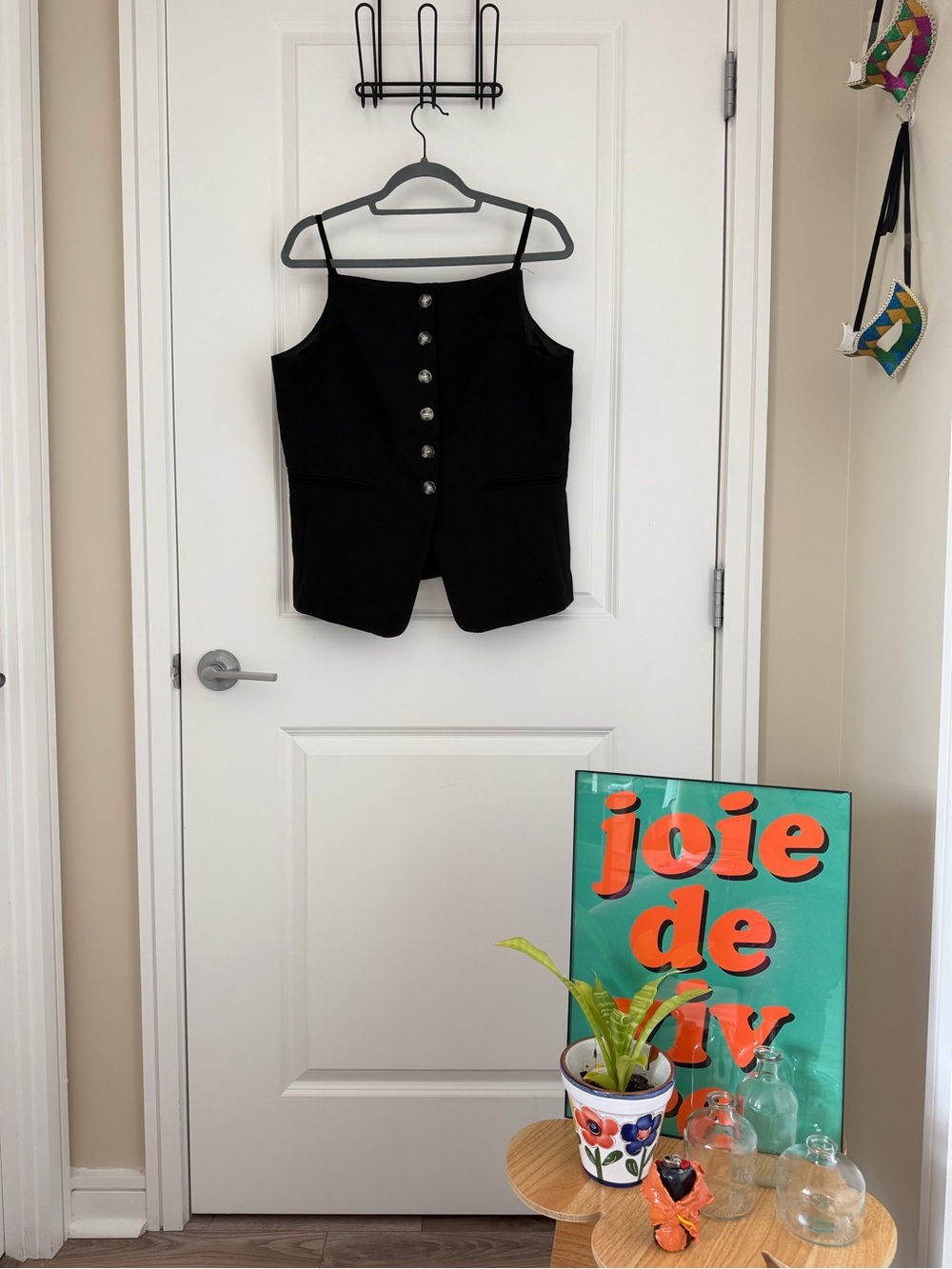 Christian Lacroix Black Button-Front Cami Vest